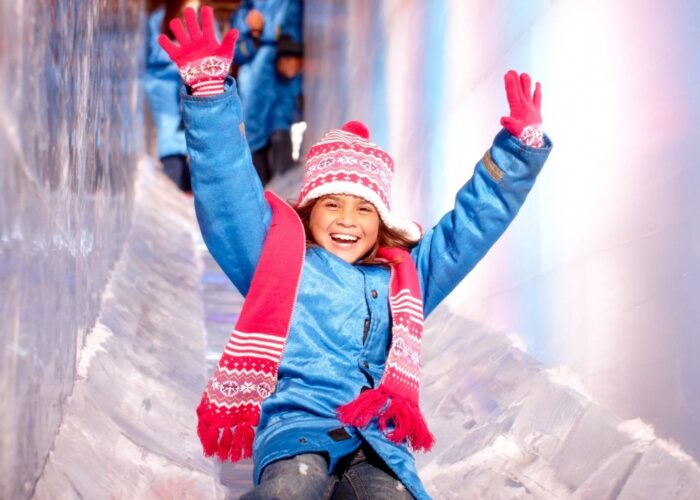 Step into a winter wonderland at the Gaylord Palms ICE! exhibit which features more than two million pounds of hand-carved ice sculptures and two-story ice slides